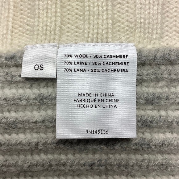 NEW! Naadam One Size $595 Wool Blend Fisherman Color Block Poncho Gray Blue J7-6 - Picture 6 of 13